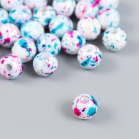 Beads for creativity plastic "Spray of paint. Blue and fuchsia" set of 20 g 1x1 cm