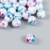 Beads for creativity plastic "Spray of paint. Blue and fuchsia" set of 20 g 1x1 cm