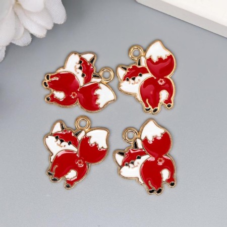 Decor for creativity Metal, enamel "Red Lisenok" 2x1.9 cm-2