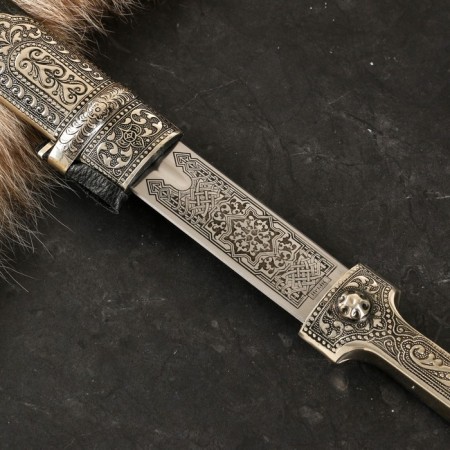 Caucasian dagger, souvenir "Irbis" leather, melchior-2