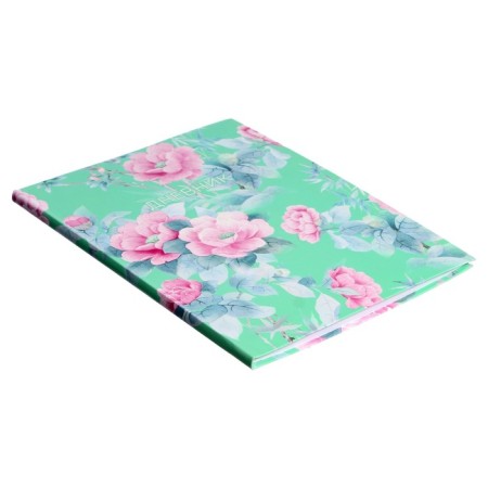 Universal diary for grades 1-11, "flowers on a mint background", integral (flexible) cover, matte lamination, selective varnish, 40 sheets-1