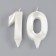 Candle in the cake jubilee "line" (set 2 in 1), number 10, pearl, 6.5 cm