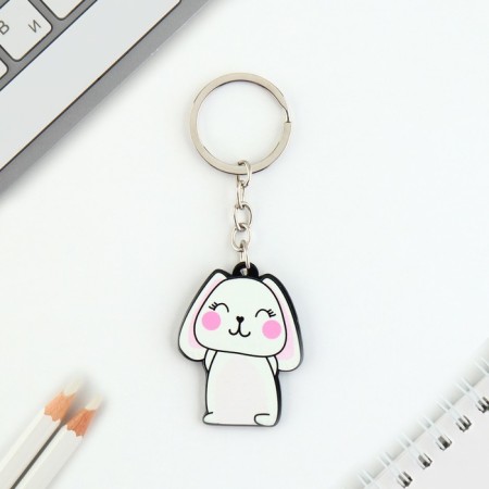 Acrylic key -keychain "Bunny", 3.5 x 10 cm-2