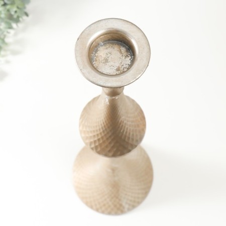 Summarler Metal for 1 candle "Rocko" silver 17.5x17.5x63.5 cm-2