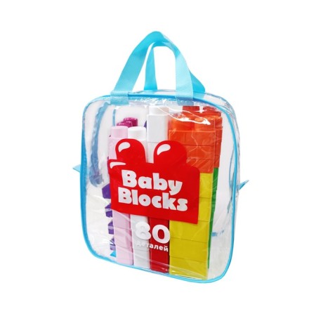 Plastic designer "Baby Blocks", 80 parts, bag