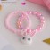 A set of children's bracelets "Chosenka" 2 pcs., Bunny, pink color