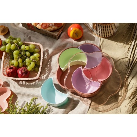 Menzhitsa with the Baroque lid, 26 × 25 × 7 cm, 5 removable cells, color mix-6