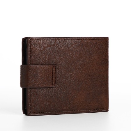 Male purse on a magnet, department for bills, for maps, for coins, brown color-1