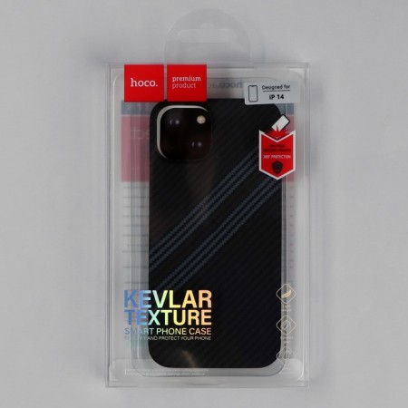 Hoco Case for iPhone 14, Kevland texture, black and gray-5