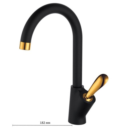 Kitchen mixer D&K Venice Baciano DA1032459, single -leaf, black/gold