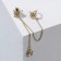 Earring "Kaff" Northern Star with a chain, the color is white in gold