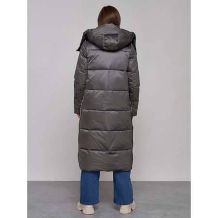 Coat insulated winter female, size 42, dark gray color-3
