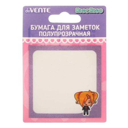 Block with a sticky edge of 73 x 74 mm, Devente Niconico, 30 sheets, 4 colors, mix-3