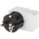 Adapter with a button, in the euro and the Asian fork, s/s, 16a, 230V, 3680W, IP20, white, 26956 4,