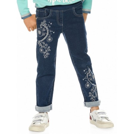 Pants for girls, height 116 cm, dark blue color-1