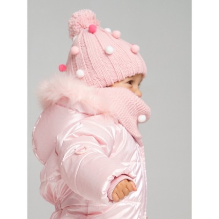 Children's knitted set for girls: hat and snood, size 46-5