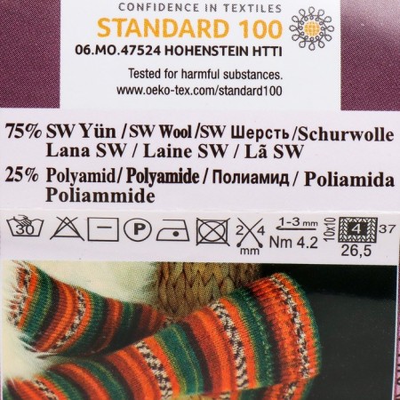 Yarn "Superwash Comfort Socks" 75% wool, 25% polyamide 420m/100g (7650)-3