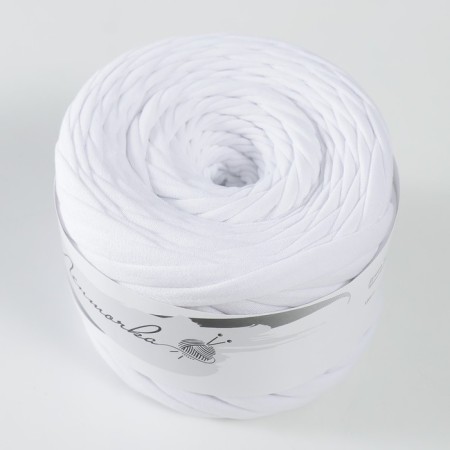 Shit-tied yarn wide 50m/160 ± 20g, thread width 7-8 mm (180 white)-1