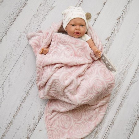 Blanket-worshiped, “rose”, size 100x118 cm, pink color