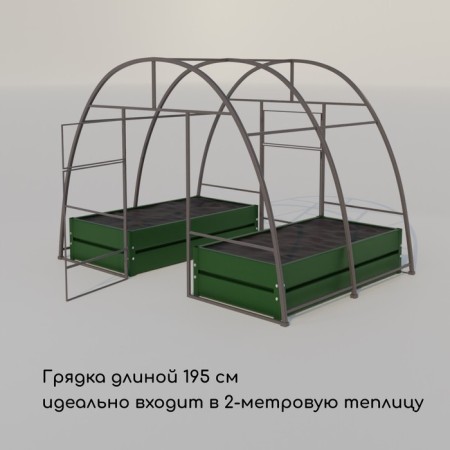 Glocked bed, 195 × 100 × 34 cm, green, Greengo-5