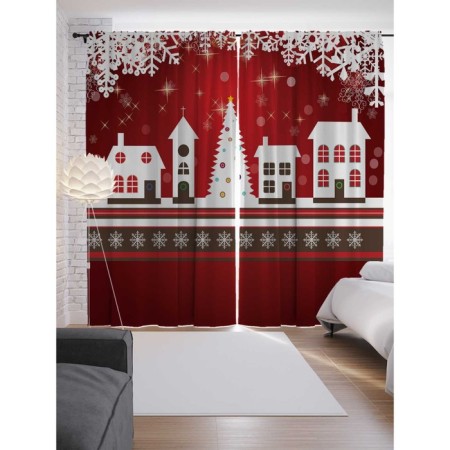 Photostores "Christmas City", Saten, size 145x265 cm, 2 pcs