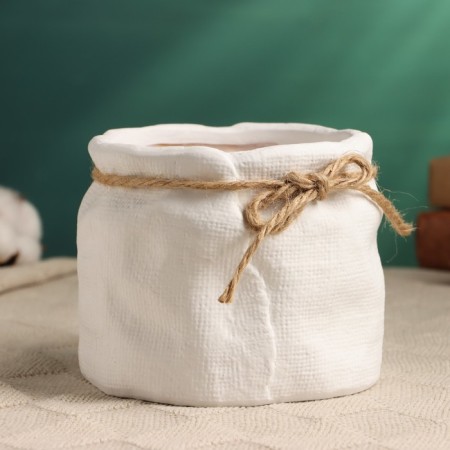 Kashpo "Bag" White, 12x12x13cm-1