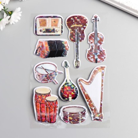Plastic pouring sticker "Pictures" mix 28.5x15.5 cm-4