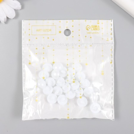 Buttons plastic for creativity on the leg "mother of pearl" set 25 pcs 1.15x1.15 cm-4