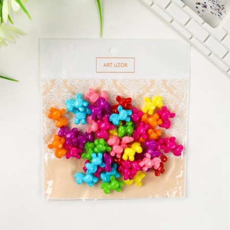 Beads for creativity plastic "Bright horses" set 60 pcs 1.5x1.5x0.6 cm-3
