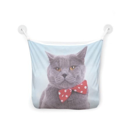 Organizer in a bath on suction cups “Gray theme Scottish Visloukhay”, for storing toys and trifles, size 33x39 cm-2