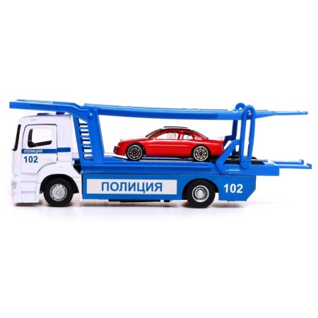 Metal machine KAMAZ "Auto Police", 20cm, movable parts, light, sound-1