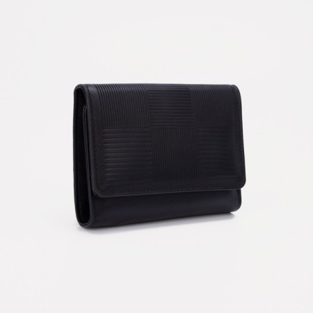 Women's wallet on magnets, black color