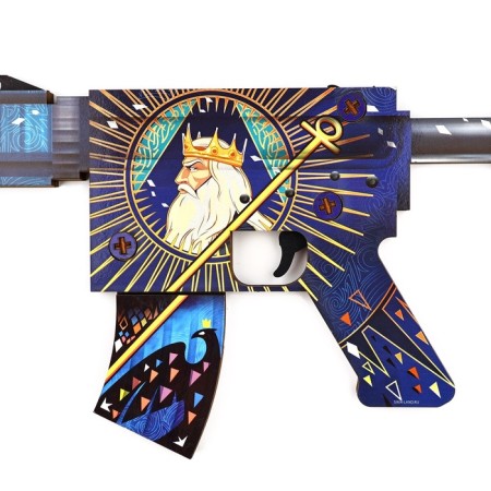Wooden weapons, children's souvenir "Emperor", machine gun, gun, hunting knife, set 3 pcs-5