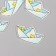 Decor for the work of acrylic bilateral "paper boat" shine 3.4x2.9x0.2 cm