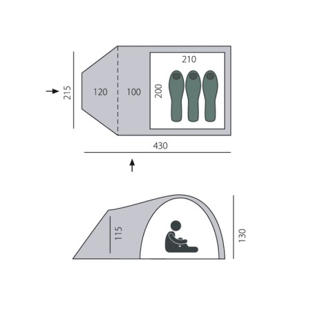 Arten Spring tent, two-layer, 3-seater, blue color-1