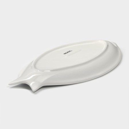 Porcelain dish Magistro "fish", 29 × 14.5 × 2 cm, white color-4