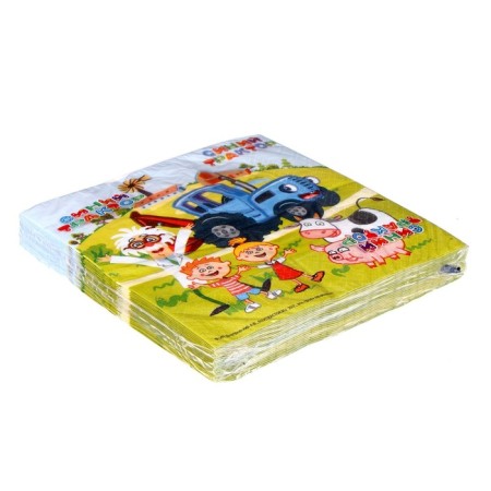 Paper napkins “Blue Tractor”, play together, 33 x 33 cm, set 20 pcs-1