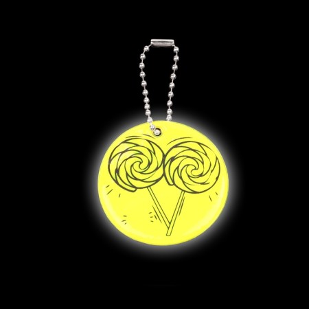 Reflective element "Lollows", bilateral, 5 × 5 cm, yellow color-3