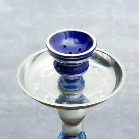 Hookah 72 cm, 1 pipe, blue, chrome mine-3