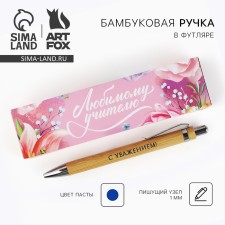 Bamboo pen in a wooden case 