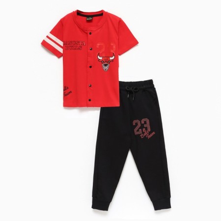 Set for a boy (T -shirt/pants), red color, height 92cm