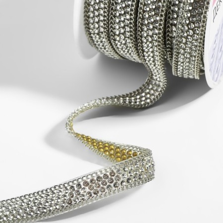 Rhinestones and chain is thermoclayes, width - 9 mm, 4.5 ± 0.5 m, silver color-1