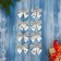 Jewelry decoration "Bow with brilliance" (set 8 pcs) 4.5x5.5 cm, silver