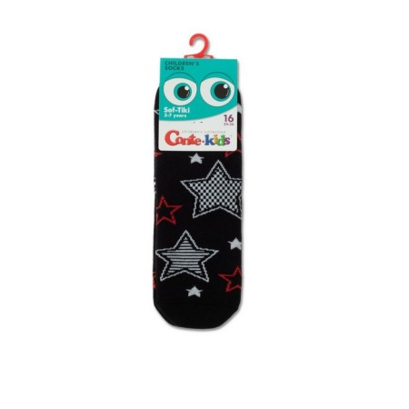 Children's socks with drawings Conte Kids Sof-Tiki, size 16, black color, red color-3