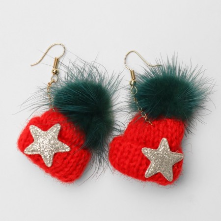 Rat earrings are soft, red-green color-2