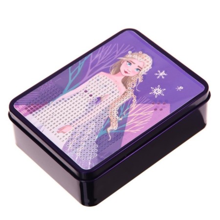 Diamond mosaic on a box, 12x9x4 cm, cold heart-7