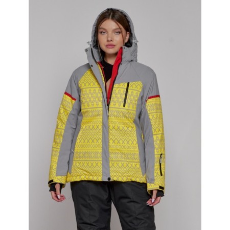 Ski jacket female winter, size 44, yellow color