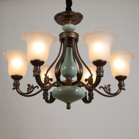 Estheri chandelier 6x40W E27 Coffee-green 75x75x57 cm Bayerlux-2