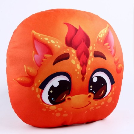The pillow is round "Dracosha", orange-4