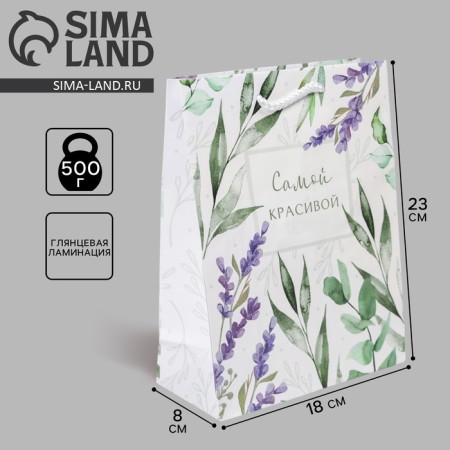Gift package laminated, packaging, "Best Wishes", MS 18 x 23 x 8 cm